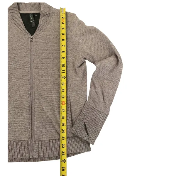 Mountain Hardwear Bomber Jacket Women S Heathered Tan Wool Blend Zip Up Gorpcore - Image 7