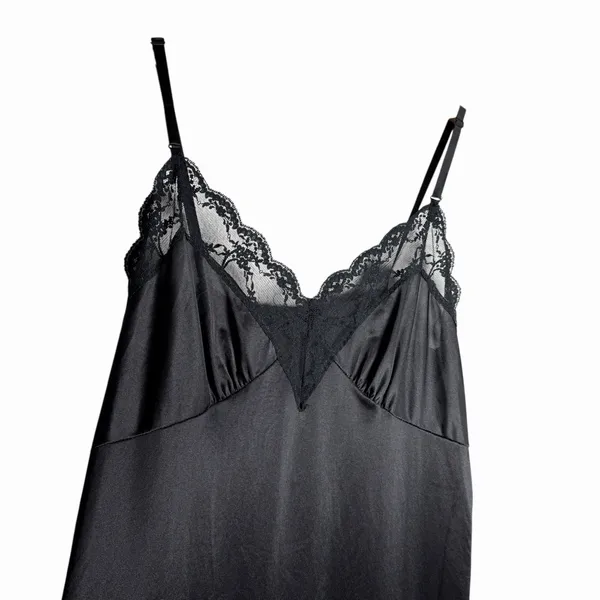 Y2K Women's Black Lace Satin Slip Dress XS-S Coquette Boudoir Nightgown Romantic - Image 9