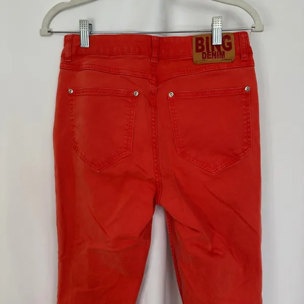 Anine Bing Denim Jeans Button Fly High Rise Orange‎ Peach Women's Size 28 - Image 6