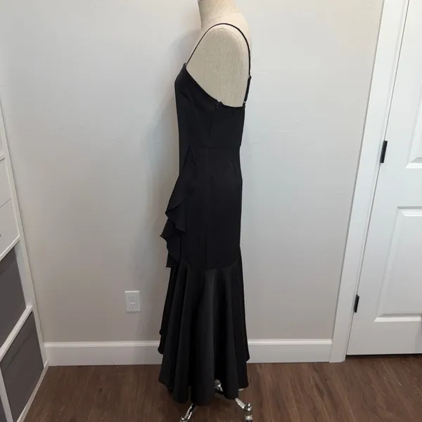 SheIn Elegant Evening 6 Maxi Dress High Low Ruffle Hem Whimsigoth Black Fairy Grunge - Image 6