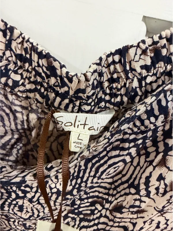 Solitaire Women's Patterned Wide-Leg Pants Size L - Image 4