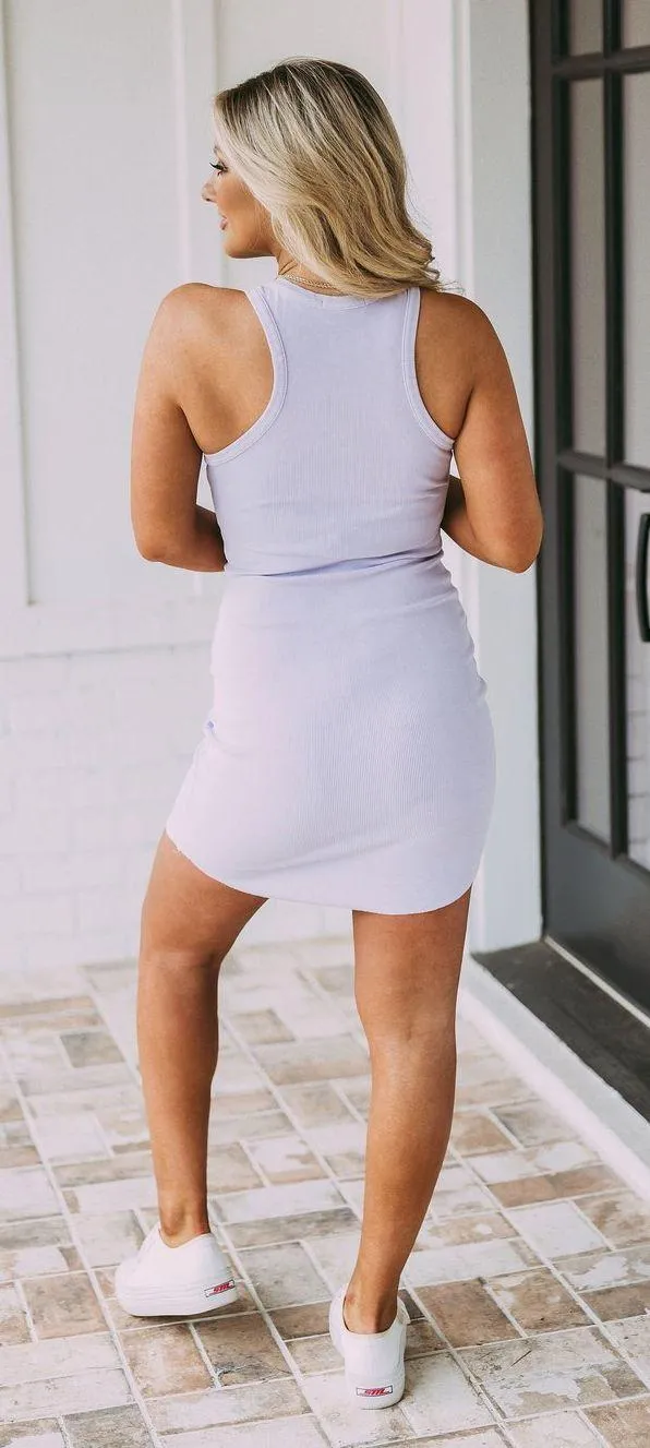 These Three Boutique Mineral Washed Mini Dress- Lavender - Image 4