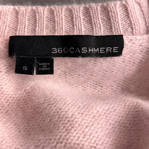 360‎ Cashmere Crop Sweater Pink Small - Image 6
