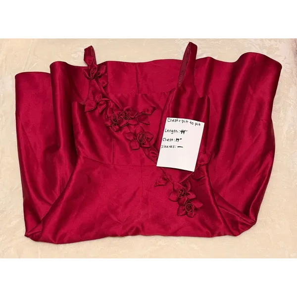Adrianna‎ Papell Mikado 3D Flower Midi Dress Plum Red Fit Flare Pockets Sz 4 - Image 7