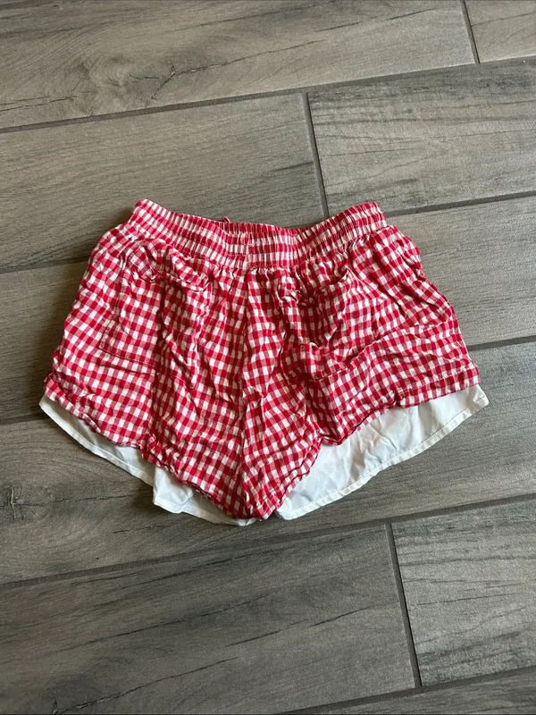 Red Gingham Women’s Shorts with White Lining - Image 4