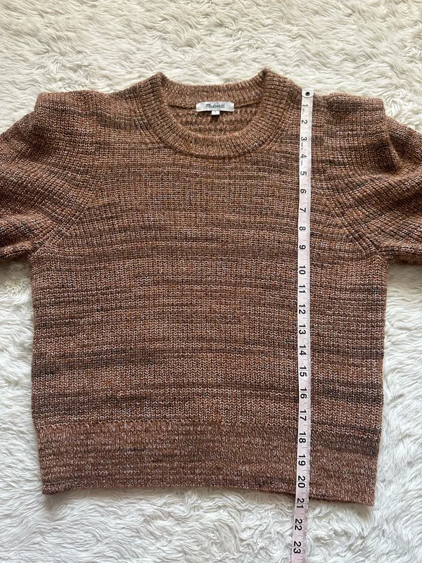 Madewell Prentiss Sweater Spacedye Shoulder Tuck Pullover Autumn Brown Sz L - Image 12