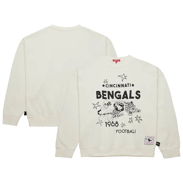 Mitchell & Ness Cincinnati Bengals Throwback Logo 3.0 pullover sweatshirt cream - Image 12
