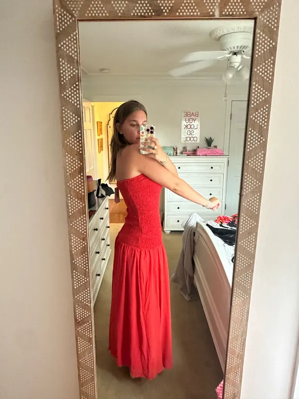 Beginning Boutique Red Strapless Maxi Dress - Image 2