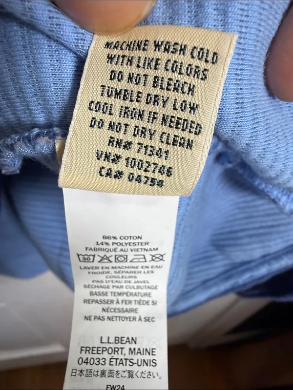 L.L. Bean Women's Airlight Knit Snap-front Pullover in Blue W2492 Sz L - Image 5