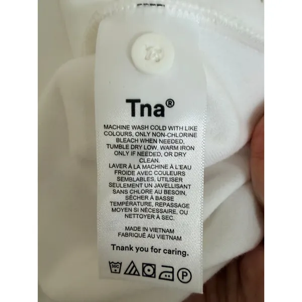 Tna Yale Dress Womens Medium White Terry Cloth Short Sleeve‎ Mini Aritzia 98436 - Image 5