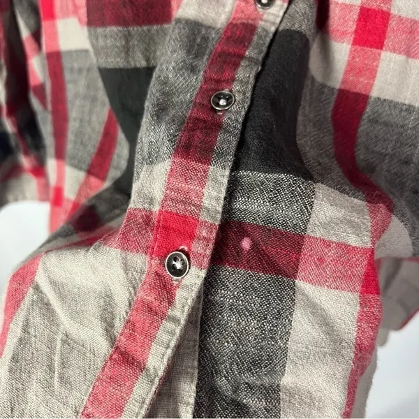 Free People Peppy in Plaid Red & Brown Plaid‎ Long Sleeve M - Image 6