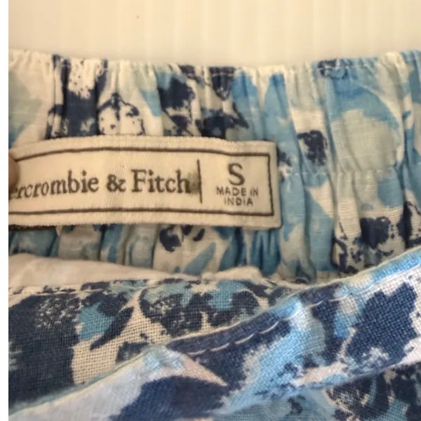 Abercrombie Fitch Floral Shorts Blue White Womens Size S Elastic‎ Waist - Image 3