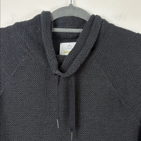Aerie Snow Day Mock Neck Sweatshirt Boucle Women’s Size Medium Dark Gray Black - Image 3