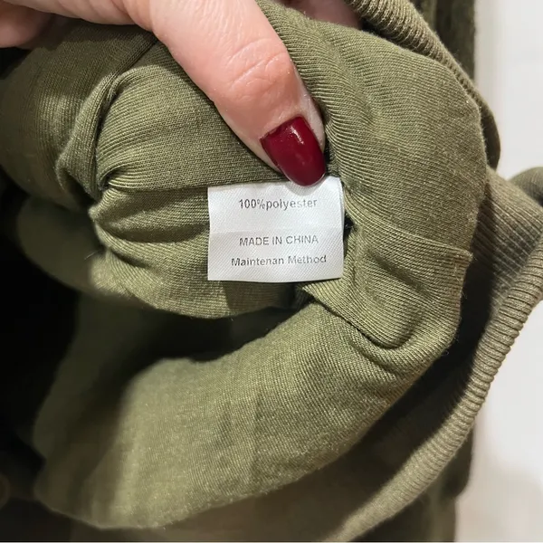 Womens‎ Mirol Sherpa Fleece bomber Faux Fuzzy Size Large Army Green Jacket - Image 6