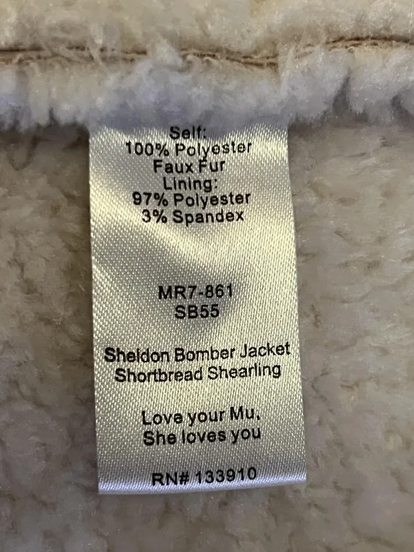 Show Me Your Mumu Jacket Womens Medium Beige Faux Shearling Sheldon Bomber Zip - Image 14