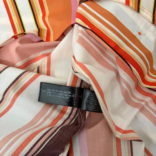 NWT!! ZARA Colorful Striped Buttondown Shirt Top‎ Cotton Notch Collar Small - Image 12