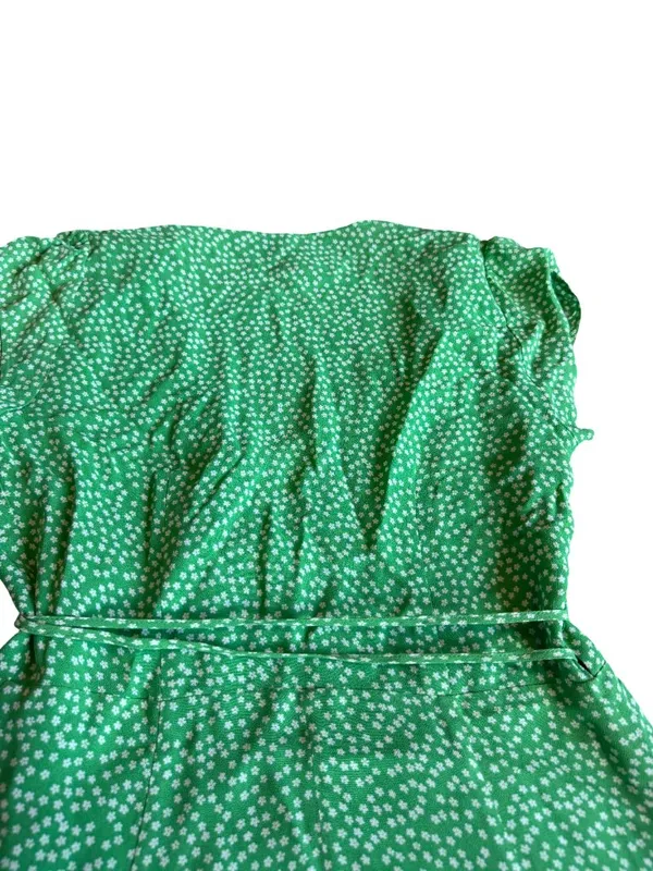 Reformation Dawn Mini Wrap Dress Green Floral Print Flowy Girly Party Size Small - Image 9
