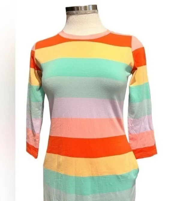 Panda‎ Grove Rainbow Striped Mid Lenght Dress Size S NWT - Image 4