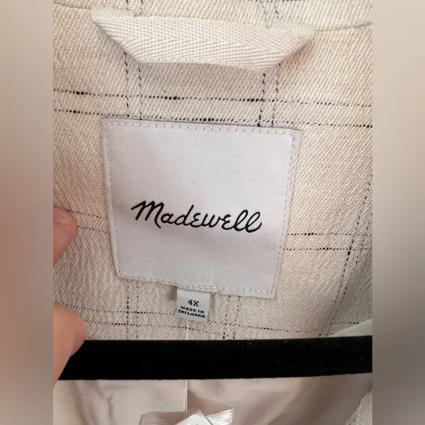 Madewell Women’s NWT Plus‎ Caldwell Double-Breasted Blazer Ghent Plaid Size 4X - Image 2