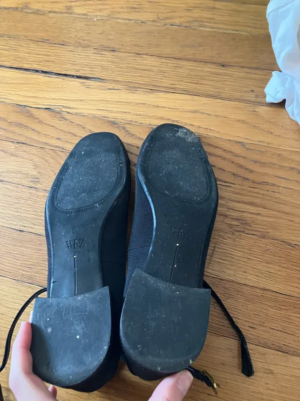 Zara Tied Fabric Ballet Flats - Image 8
