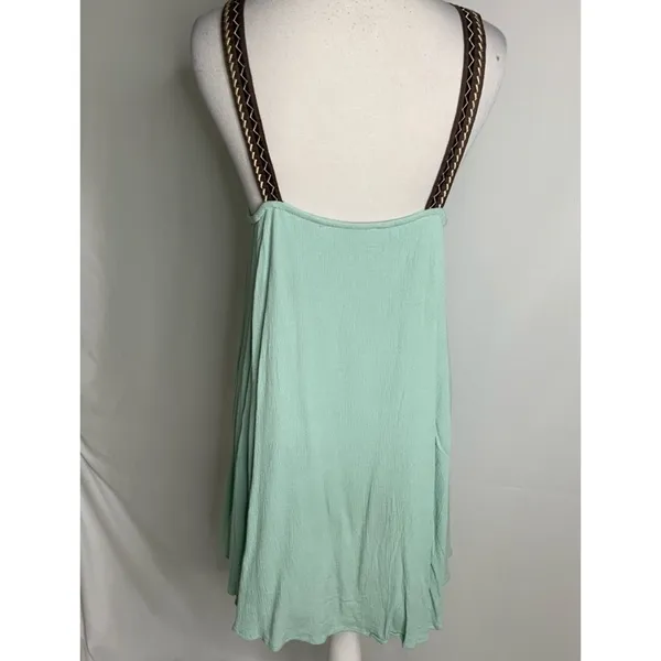 Umgee Sleeveless Mint Green Bead & Metallic Detail Short Shift Dress S - Image 8