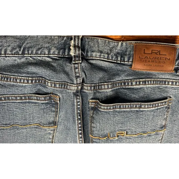 LRL Ralph Lauren Jeans Co. Womens Sz 10 Classic Straight Denim # FLAWS LOOPS‎ - Image 5