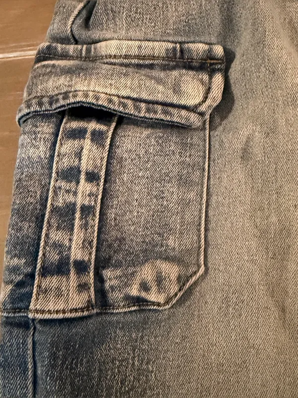 VENUS Cargo Jeans Womens 8 Light Wash Ankle Zip Utility Y2K Straight Leg - Image 5