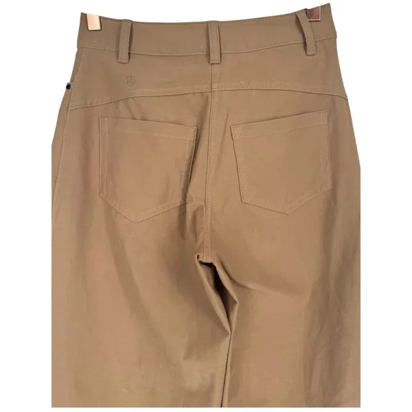 Lululemon Womens City Sleek Mid-Rise Barrel-Leg Pants Tan LW5FF8S Size 24 Preppy - Image 8