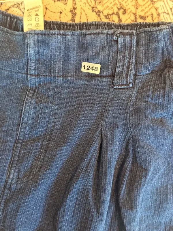 Halara Small Womens Wide-Leg Cotton Pants In Navy Blue Size Small With Elastic W - Image 6
