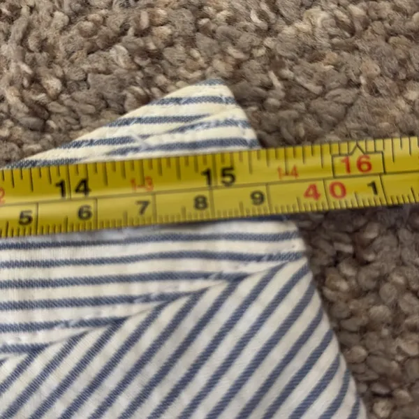 Ann Taylor Blue and White 100% cotton seersucker fit in flare skirt - Image 7