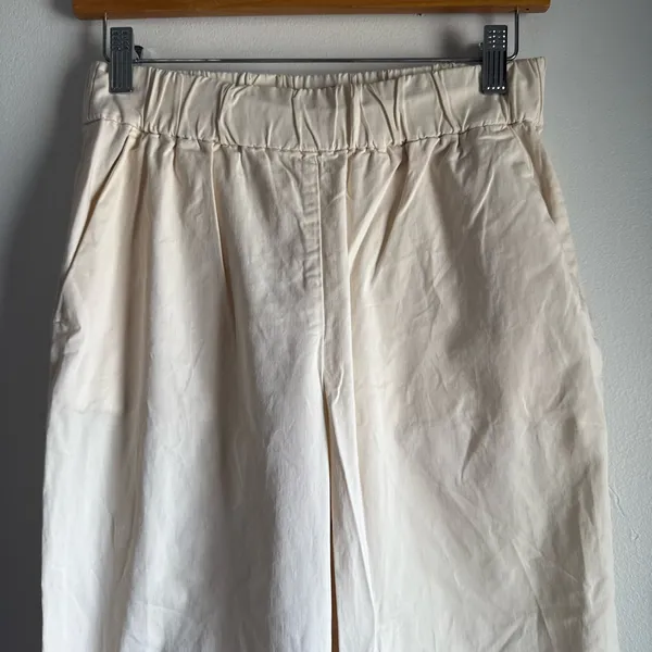 Everlane The Easy Pant Cotton Ivory Size Small - Image 4