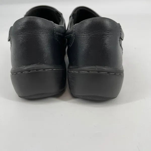 Clarks Womens Black Leather Side‎ Zip Comfort Slip On Shoes - Image 4