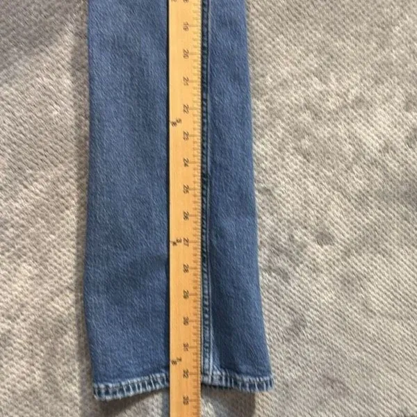 GAP ’90s Loose High Rise Jeans 10/30 Tall Medium Wash Straight Leg Side Slit Hem - Image 8