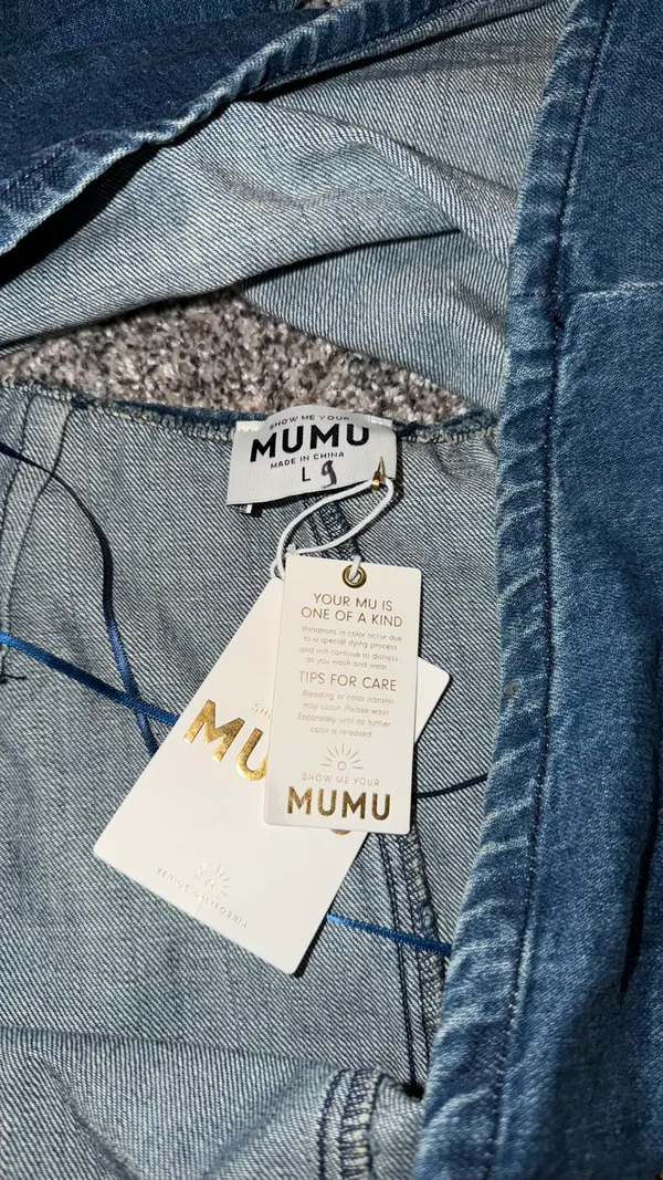 Show Me Your Mumu Denim Cutout Dress - Image 4