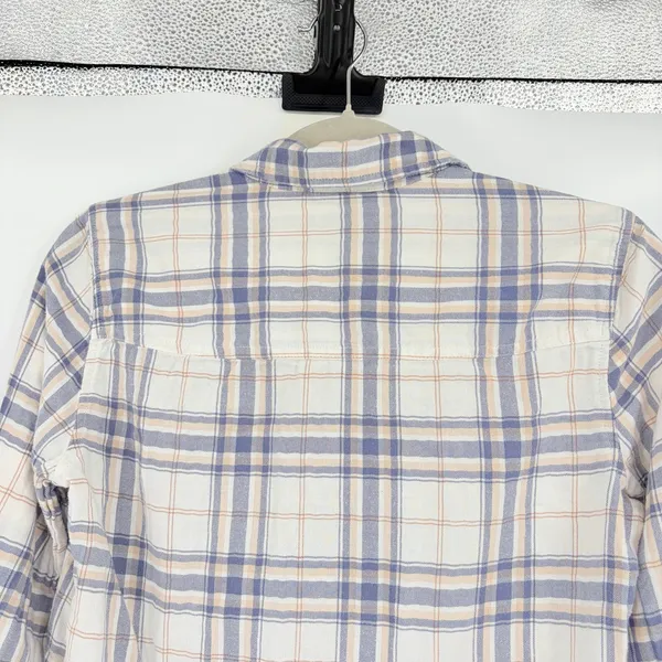 Abercrombie Fitch Plaid Flannel Womens Top Sz S Coastal Preppy Light Academia - Image 7