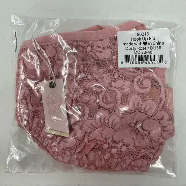 We Are HAH Hook Up Balconette Bra Size‎ DD Band 32-40 Lace Dusty Rose Underwire - Image 15