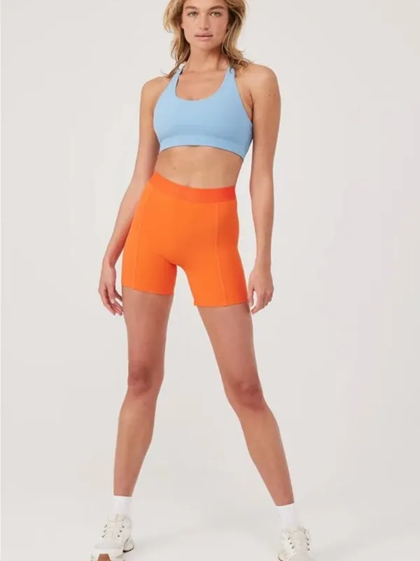 NEW! Outdoor Voices XXS Sundance SuperForm 5” Bright Orange Bike Yoga Shorts - Image 6