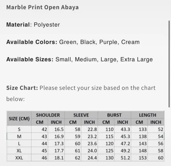 Abaya Cover Dress Black Size M - Image 3