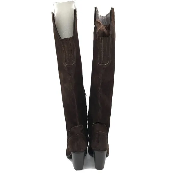 MIA Womens Boots Knee High Block Heel Suede Zipper Brown Size 6 - Image 6