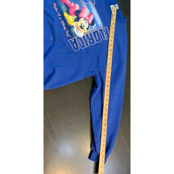 Vtg Disney Minnie‎ Mouse Florida Graphic Sweatshirt Blue Crewneck Adult Large - Image 10