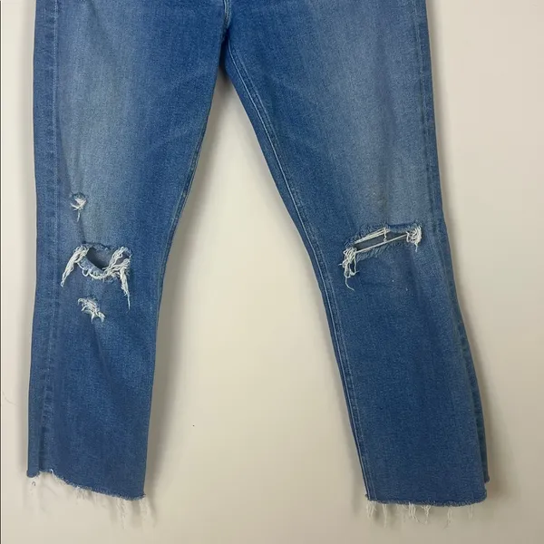 MOTHER The Tripper Ankle Fray Straight Leg Distressed Button Fly‎ Sz 27 - Image 4