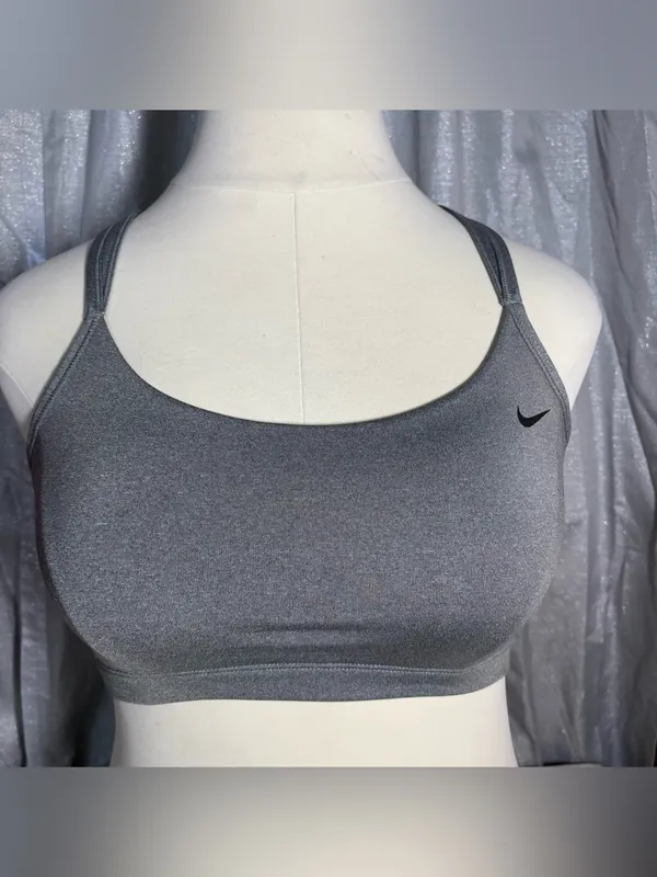 Nike Gray Double-Strap Low-Impact Sports Bra - Image 12