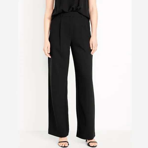 New Old Navy Extra High Rise Taylor Wide Leg Trousers Pants Black Size Large - Image 2