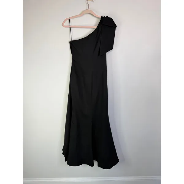 Petal & Pup Charmed One Shoulder Midi Dress Black Size Large - Image 6
