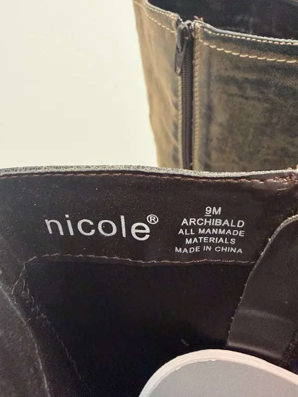 Nicole Archibald Tall Riding Boots Brown Suede Leather Boots Size 9M - Image 2