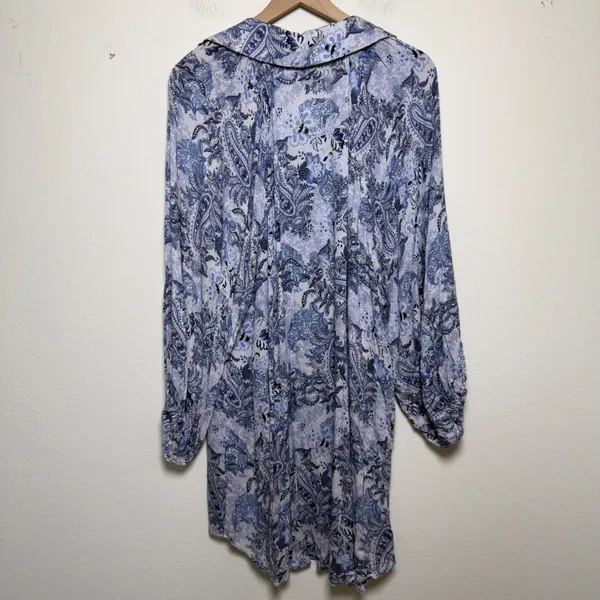 Aritzia Dress Forum Women Mini‎ Cottagecore Dress Medium Blue Paisley Western - Image 12