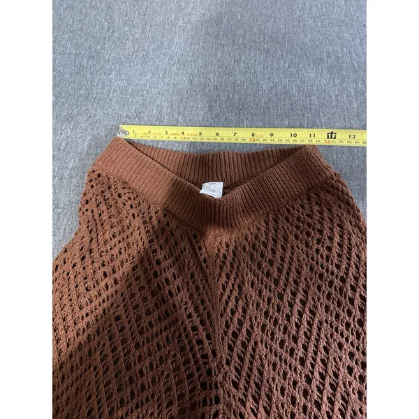Wild Fable Dark Brown Crochet Beach Wide Leg Pants Sz S Cover Up Boho Hamptons - Image 8