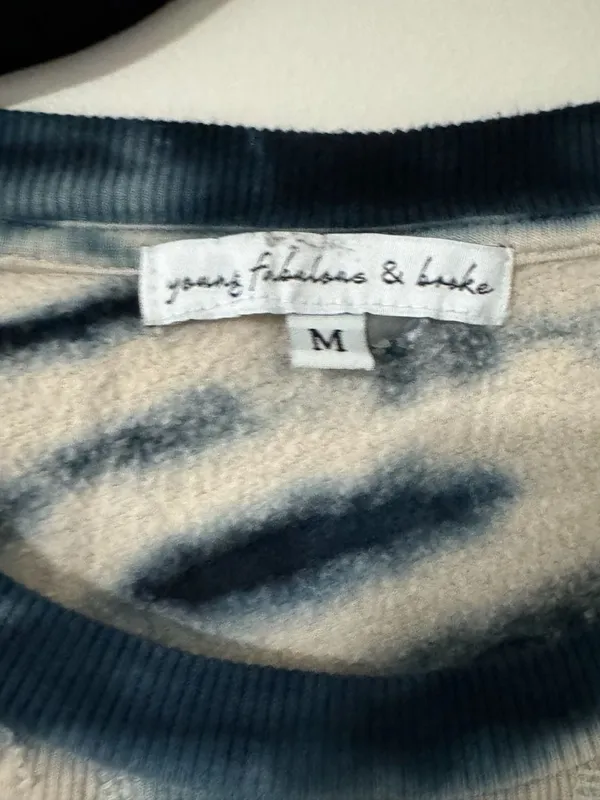Young Fabulous & Broke Blue Tie Dye Oversized Dolman Sweatshirt Size M - Image 3