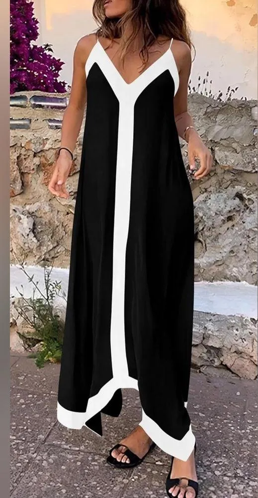 NEW Flowy Sleeveless Spaghetti Strap Elegant Wedding Party Maxi Dress L 12/14 - Image 7