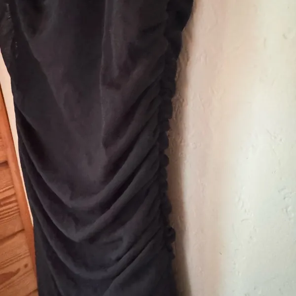 Bodycon Ruffles Double Layers Mesh Sexy Bodycon Party Dress small black - Image 3